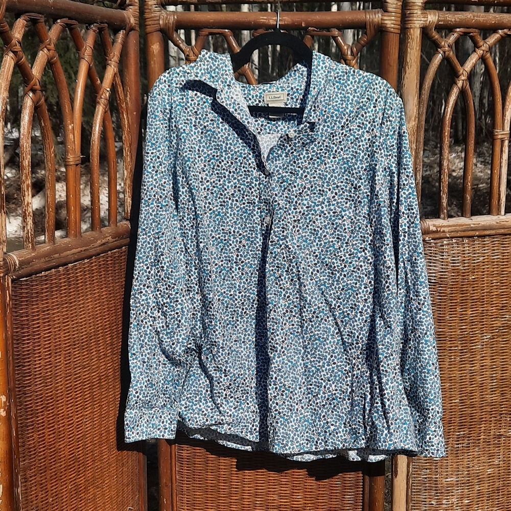 L.L.Bean Floral Button Down Shirt